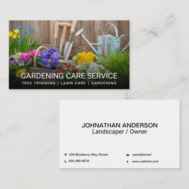 Gardening Tools | Flowers Business Card (Front/Back)
