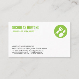 Gardening Tools   Landscape Icons Business Card