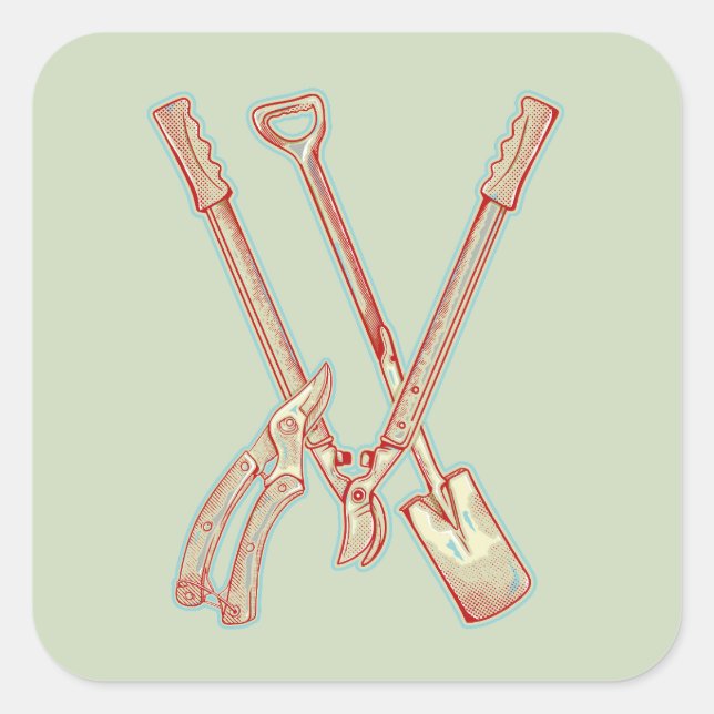 Gardening tools Loppers Square Sticker (Front)
