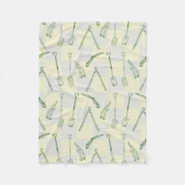 Gardening tools Pattern Fleece Blanket (Front)
