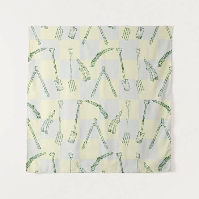 Gardening tools Pattern Tapestry (Front)