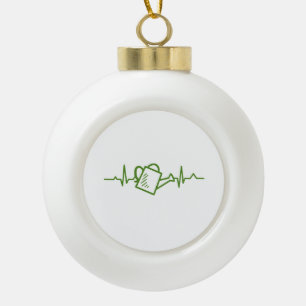 Gardening Watering Can Ceramic Ball Christmas Ornament