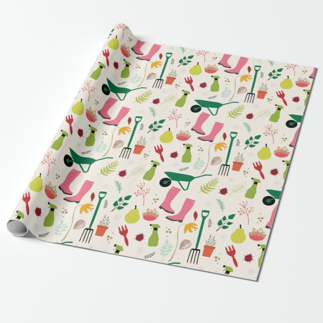 Gardening Wrapping Paper (Unrolled)