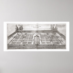 Gardens at the Chateau de Vallery, from 'Les Plus Poster