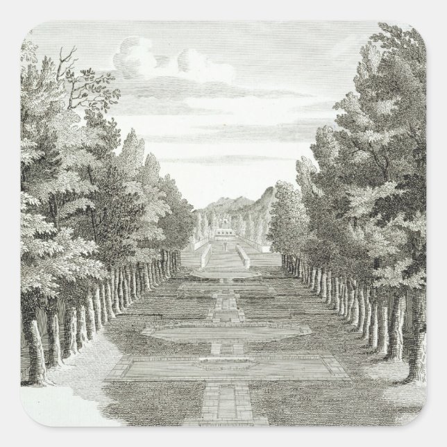 Gardens at Tshehar-Bagh, Isfahan, from' Voyages du Square Sticker (Front)