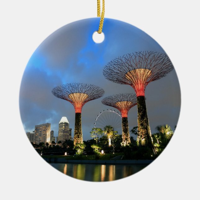 Gardens by the Bay Singapore Supertree Grove Ceramic Ornament (Front)
