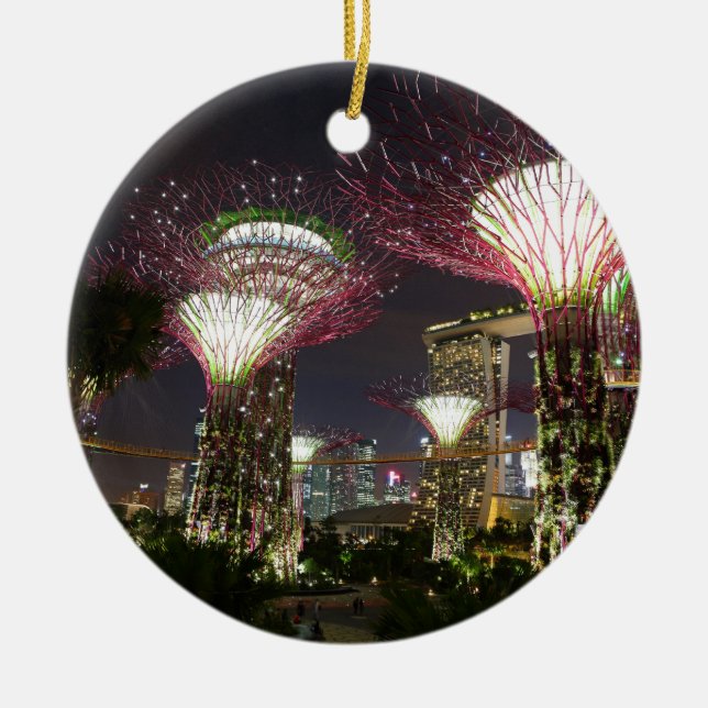 Gardens by the Bay Singapore Supertree Grove Ceramic Ornament (Front)