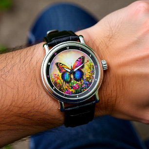 Garden's Embrace" - Vibrant Butterfly Watch