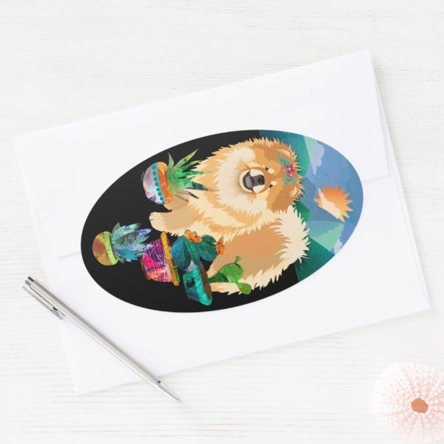 GARDENS MAKE ME SMILE large oval stickers (Envelope)