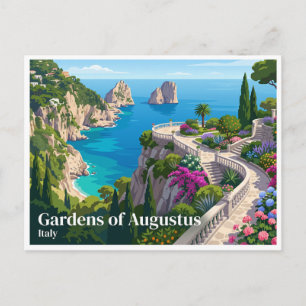 Gardens of Augustus Capri Italy Postcard