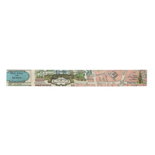 Gardens of Versailles, Restored Vintage 1920 Satin Ribbon