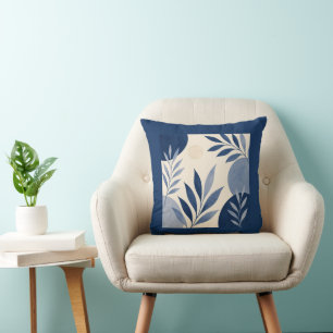 Gardens Syracuse Ivory Blue Foliage Cushion