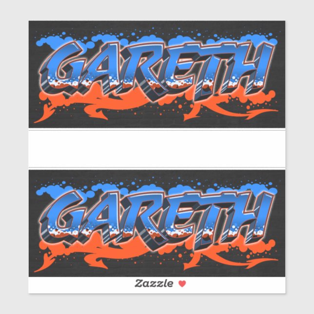Gareth first name graffiti sticker decal (Sheet)