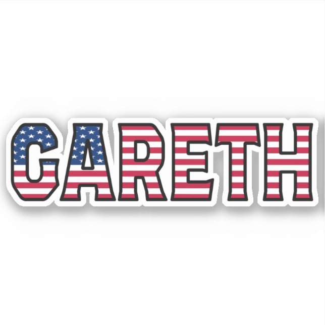 Gareth Name First Name USA Sticker Stickerset (Front)