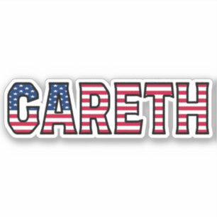 Gareth Name Vorname USA Sticker Stickerset