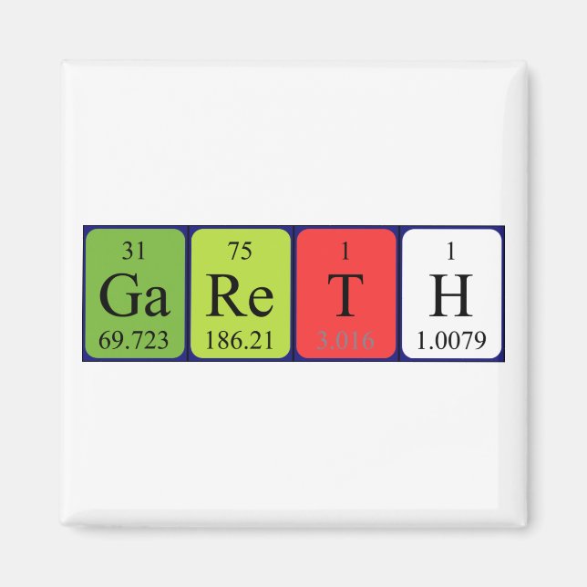 Gareth periodic table name magnet (Front)