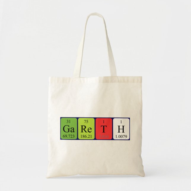 Gareth periodic table name tote bag (Front)