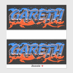 Gareth Vorname Name Graffiti Aufkleber Sticker