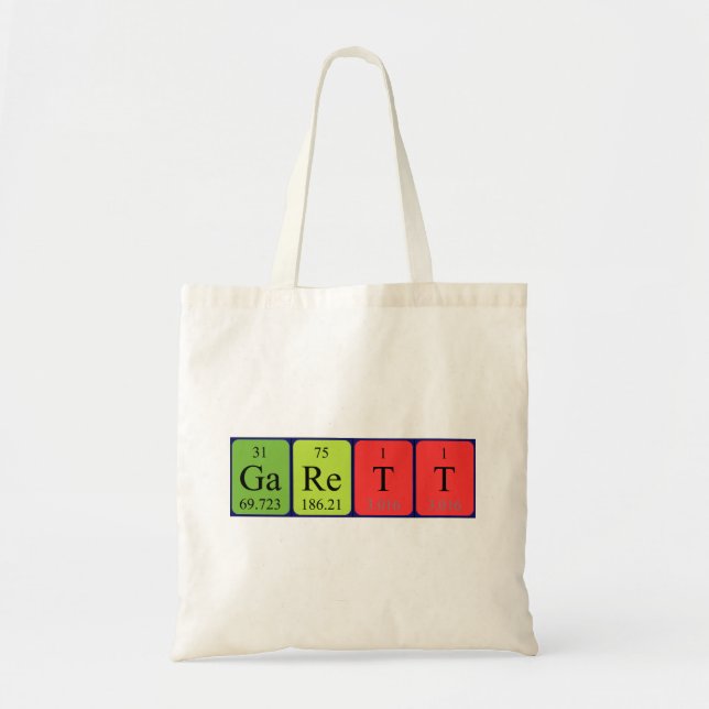 Garett periodic table name tote bag (Front)