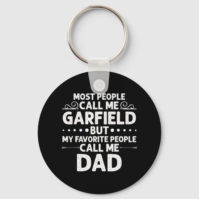 GARFIELD Gift Name Fun Father's Day Personalised M Key Ring (Front)