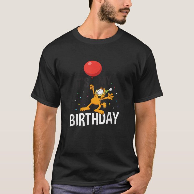 Garfield It s My Birthday Confetti Celebration Log T-Shirt (Front)