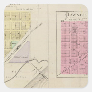 Garfield, Pawnee Rock, Heizer, Hoisington, Kansas Square Sticker