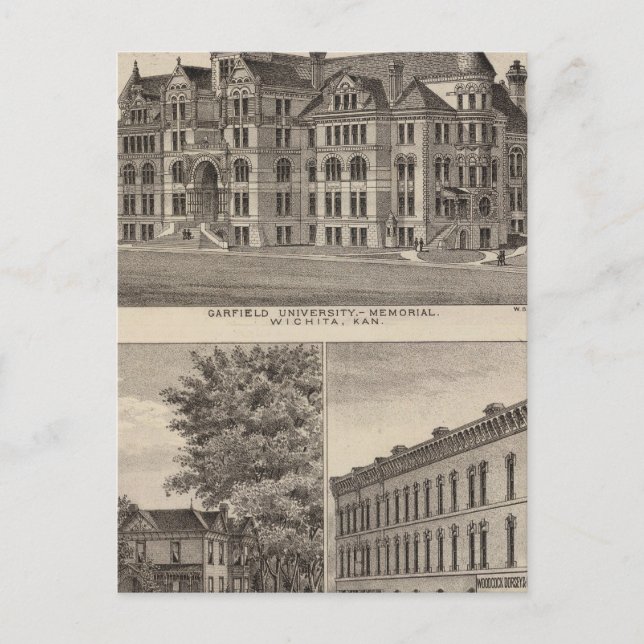 Garfield University, Kansas Postcard (Front)
