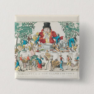 Gargantua at his Table 15 Cm Square Badge