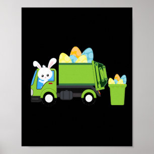 Garge Truck Easter Bunny Egg Hunt Toddler Kids Boy Poster
