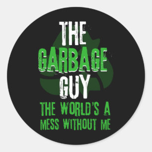 Garge Truck Recycle Waste Trash Collector Earth Da Classic Round Sticker
