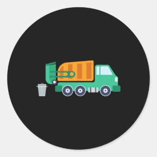 Garge Truck Recycle Waste Trash Collector Earth Da Classic Round Sticker