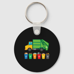 Garge Truck Reuse Recycle Trash Collector Earth Da Key Ring