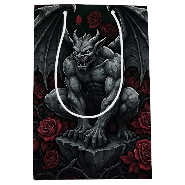 Gargoyle and Roses Medium Gift Bag (Front)