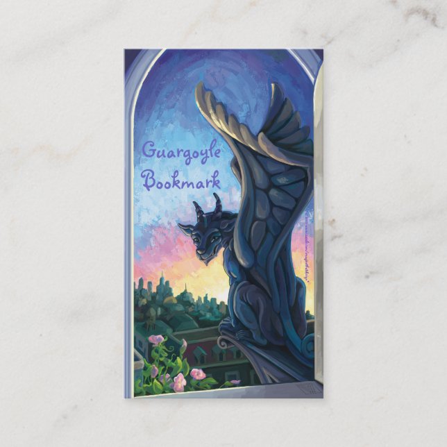 Gargoyle Art Book Mark Business Card (Front)