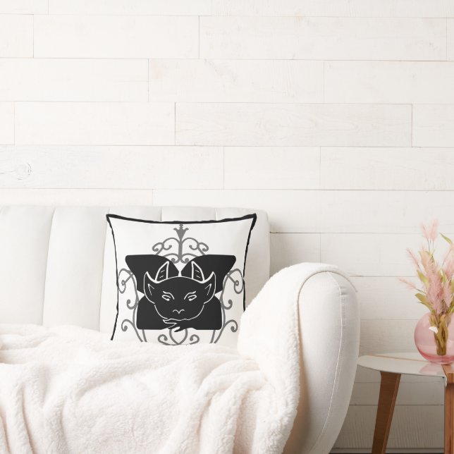 Gargoyle Black and Teal Double-Sided Cushion (Couch)