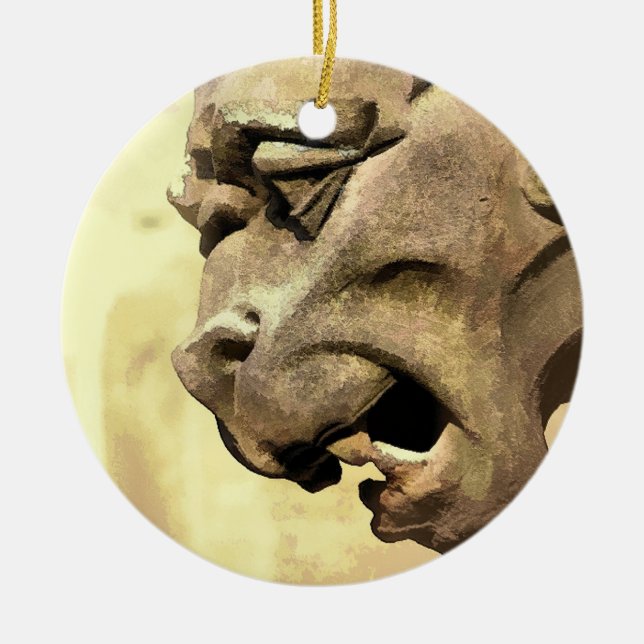 GARGOYLE CERAMIC TREE DECORATION (Front)
