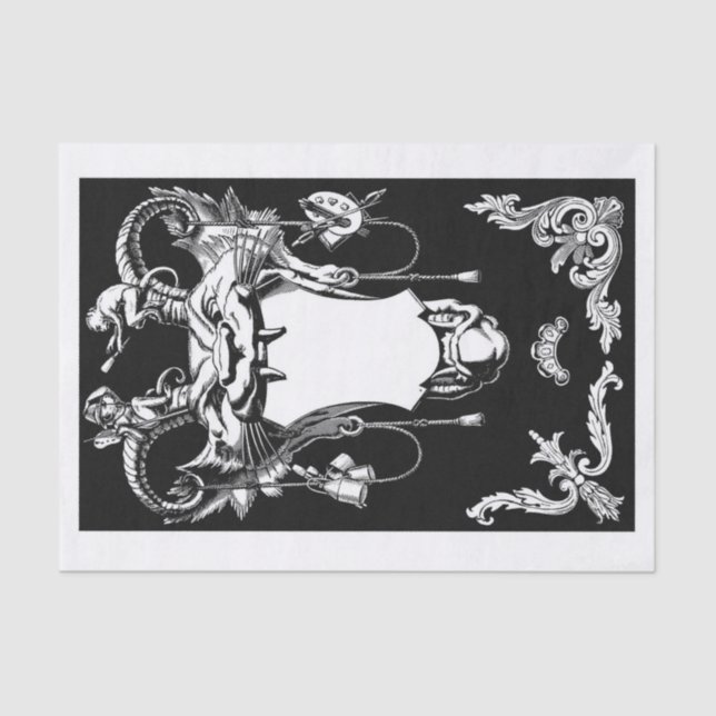 Gargoyle classic art decoupage tissue paper (Front)