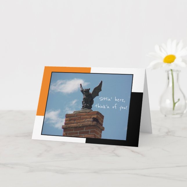 Gargoyle Funny Halloween Card (Small Plant)