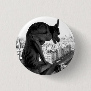 Gargoyle Gothic Button Pin