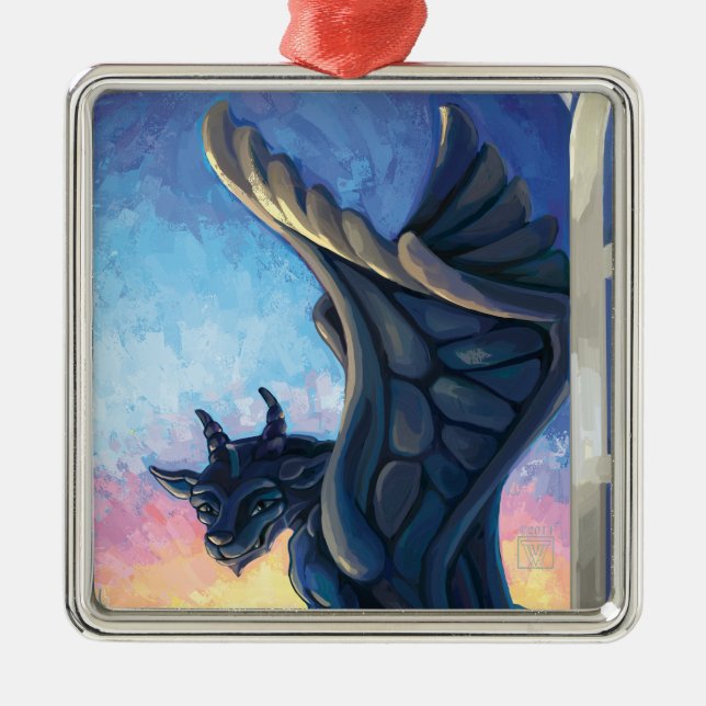 Gargoyle Guardian Metal Tree Decoration (Front)