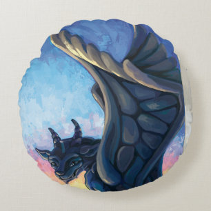 Gargoyle Guardian Round Cushion