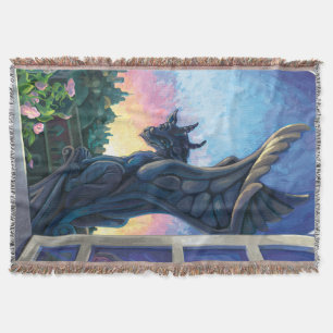 Gargoyle Guardian Throw Blanket