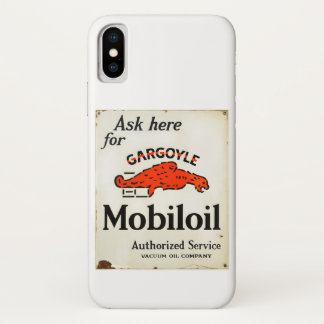 Gargoyle Mobiloil vintage sign rusted version iPhone X Case
