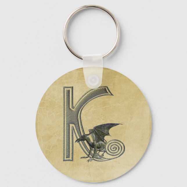 Gargoyle Monogram K Key Ring (Front)