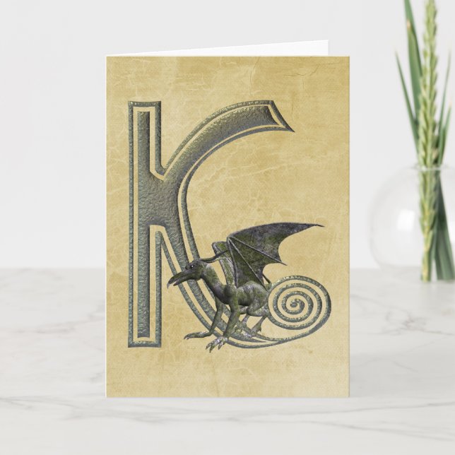 Gargoyle Monogram K Note Card (Front)