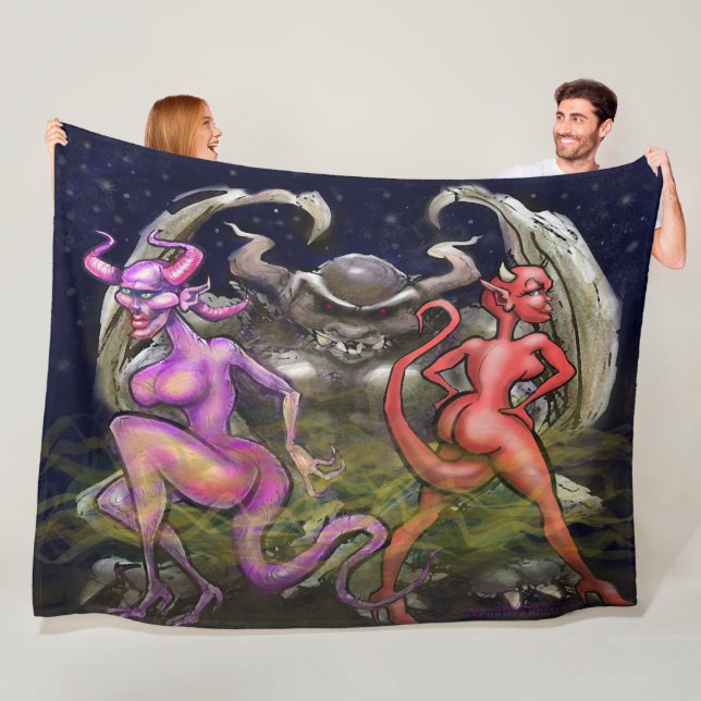 Gargoyle n Dark Fae Fleece Blanket (In Situ)