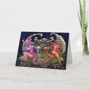 Gargoyle n Dark Fae Folded Greeting Card