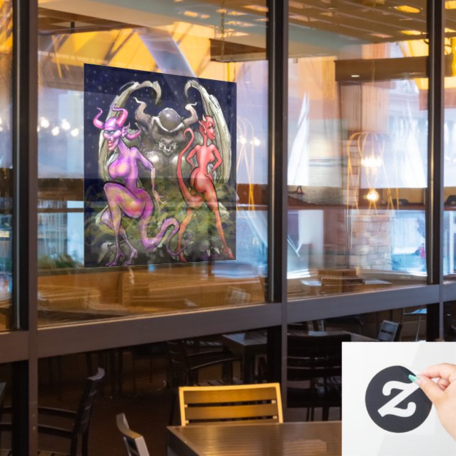 Gargoyle n Dark Fae Window Cling (Restaurant Window)