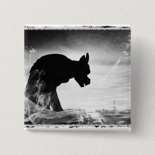 GARGOYLE NOTRE DAME PARIS FRANCE 15 CM SQUARE BADGE
