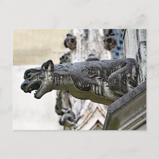 Gargoyle of Santiago Cathedral in Bilbao. Part 3. Postcard (Front)